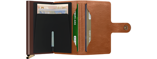 Secrid Premium Miniwallet Embossed Lines | Congac - Caswell's Fine Menswear