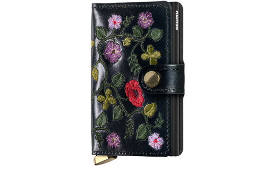 Secrid Premium Miniwallet Stitch Floral | Black