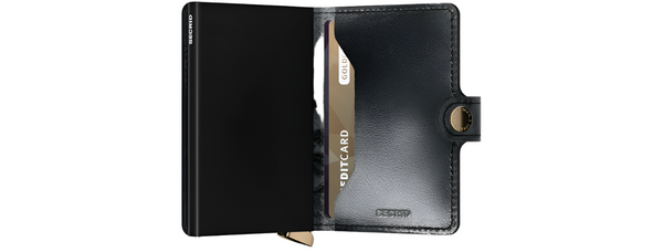 Secrid Premium Miniwallet Stitch Floral | Black - Caswell's Fine Menswear