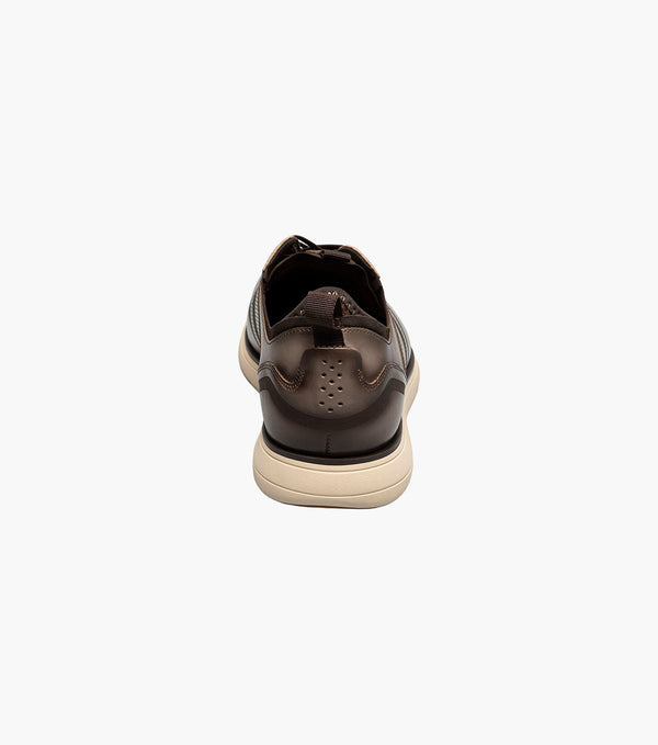 Stacey Adams Edgewood Wingtip Elastic Lace Up | Taupe - Caswell's Fine Menswear
