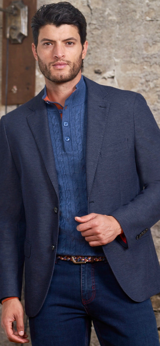 7 Downie St. Hampton Stretch Blazer | Charcoal Navy Mix