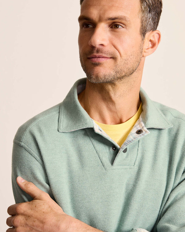 Tommy Bahama Las Arias Polo Long Sleeve | Azue Water Heather - Caswell's Fine Menswear