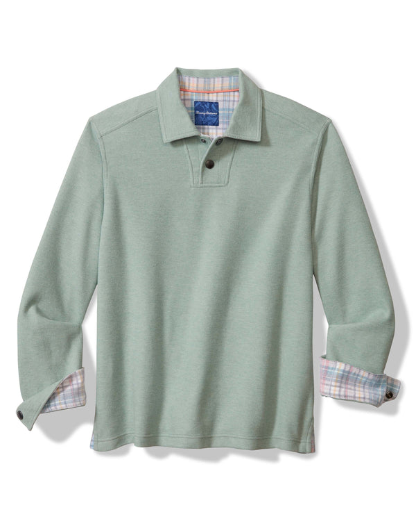 Tommy Bahama Las Arias Polo Long Sleeve | Azue Water Heather - Caswell's Fine Menswear