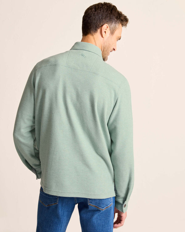 Tommy Bahama Las Arias Polo Long Sleeve | Azue Water Heather - Caswell's Fine Menswear