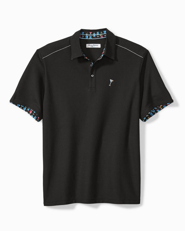 Tommy Bahama Cocktail Time Five o'Clock IslandZone® Polo, Black - Caswell's Fine Menswear