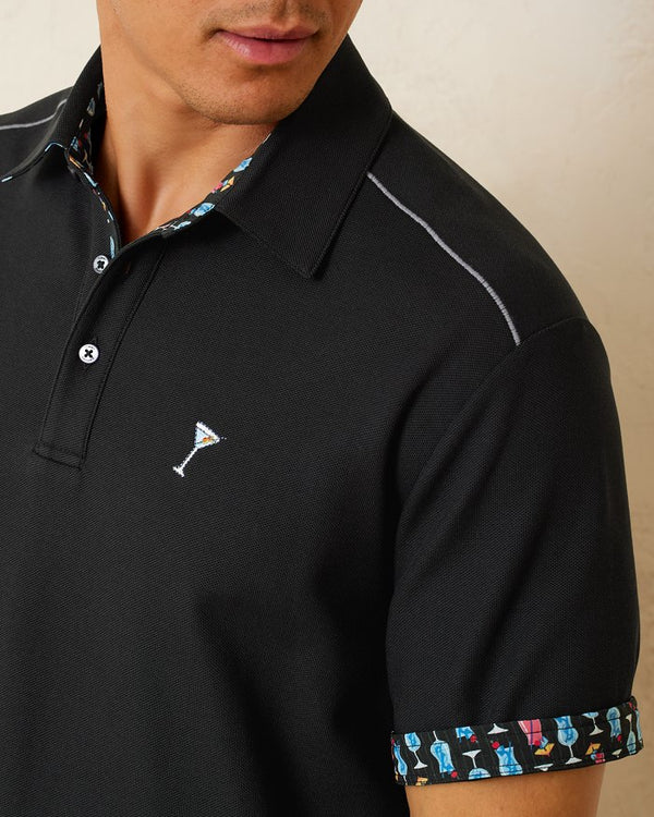 Tommy Bahama Cocktail Time Five o'Clock IslandZone® Polo, Black - Caswell's Fine Menswear