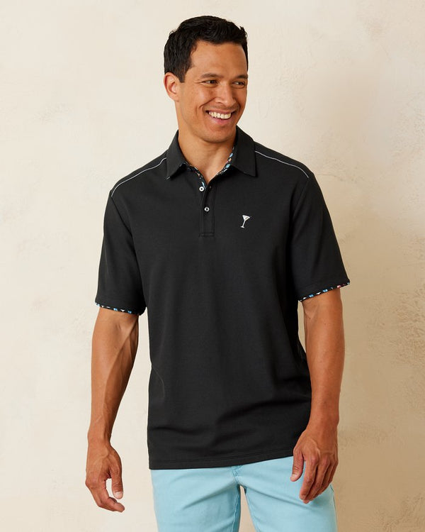 Tommy Bahama Cocktail Time Five o'Clock IslandZone® Polo, Black - Caswell's Fine Menswear