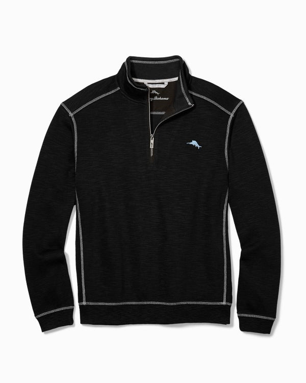 Tommy Bahama Tobago Bay Half Zip, Black - Caswell's Fine Menswear