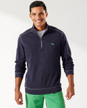 Tommy Bahama Tobago Bay Half Zip, Ocean Deep - Caswell's Fine Menswear