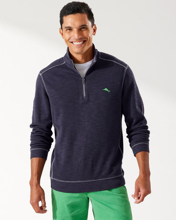Tommy Bahama Tobago Bay Half Zip, Ocean Deep - Caswell's Fine Menswear