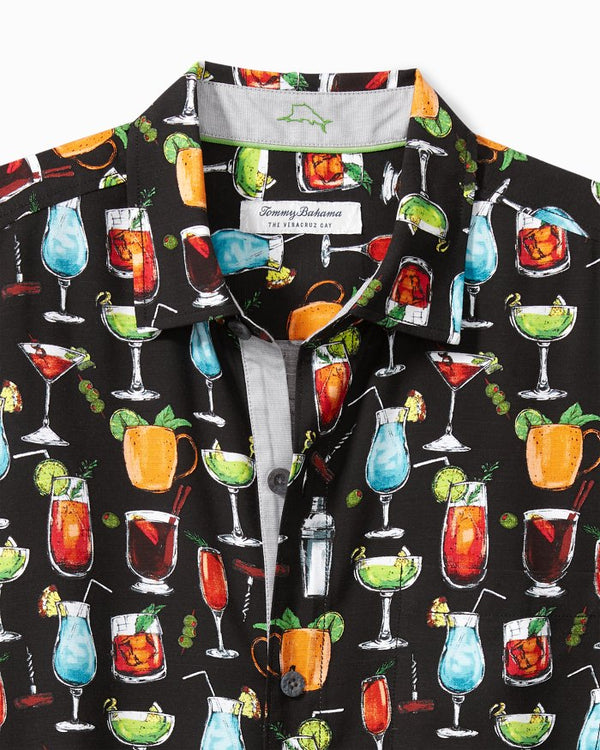 Tommy Bahama Veracruz Cay All Nighter Short-Sleeve Shirt, Black - Caswell's Fine Menswear