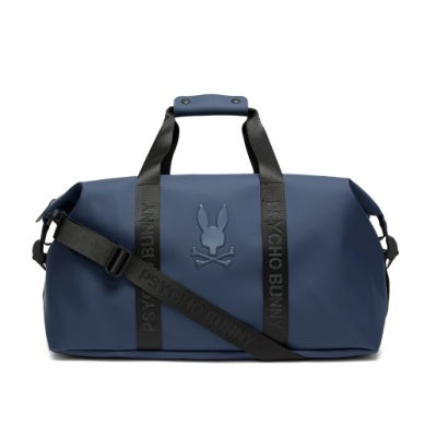 Psycho Bunny Mens Rubberized Duffle Bag | Navy