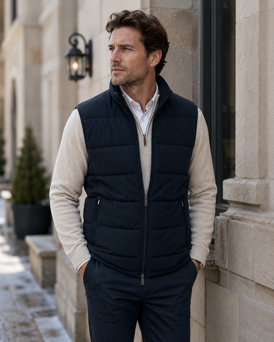 Bugatti Knit Vest | Navy