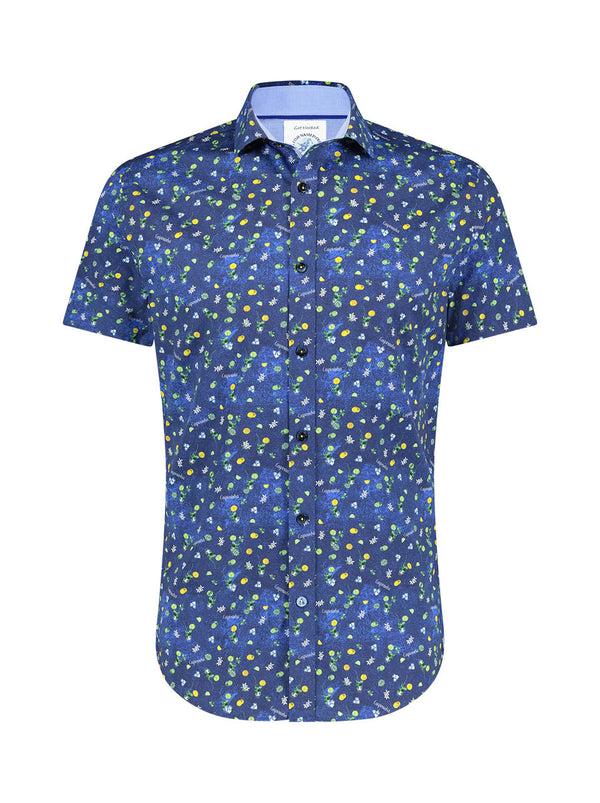 Shirt Short Sleeve, Cobalt Blue - Caswell's Fine Menswear