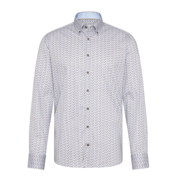 Button down Long Sleeve Shirt, Tan - Caswell's Fine Menswear