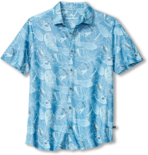 Bonita Cove IslandZone® Knit Camp Shirt, Mombo Blue - Caswell's Fine Menswear
