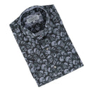 Skull Shirt Short Sleeve, Dark Grey - Caswell's Fine Menswear