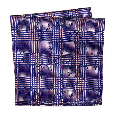 Pocket Square, Navy/Pink - Caswell's Fine Menswear