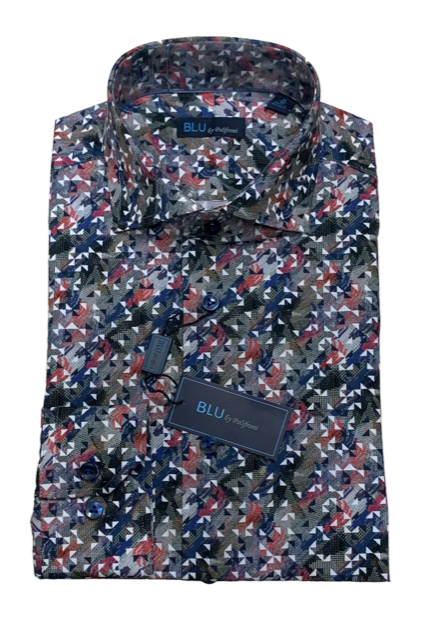 Long Sleeve Print Shirt - Caswell's Fine Menswear