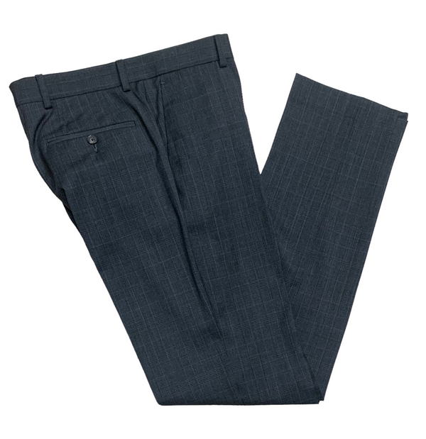 Dress Pant Check, Charcoal - Caswell's Fine Menswear