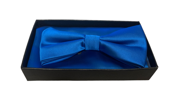 Bow Tie Set (Bow Tie & Pocket Square), Royal Blue - Caswell's Fine Menswear