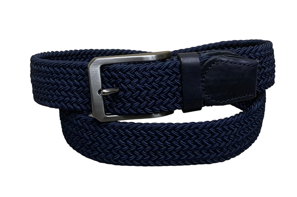 Woven Stretch Belt, Navy - Caswell's Fine Menswear