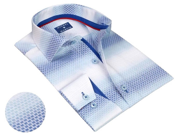 Shirt Long Sleeve, Faded Blue - Caswell's Fine Menswear