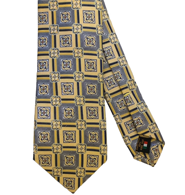 Tie, Yellow/Blue - Caswell's Fine Menswear