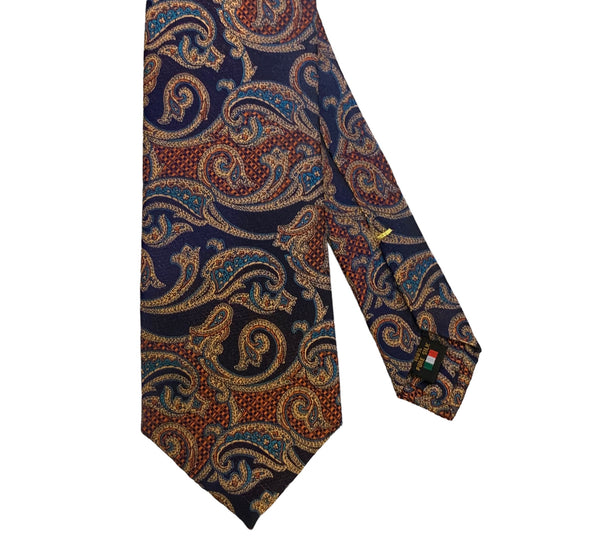 Tie, Orange/Navy - Caswell's Fine Menswear