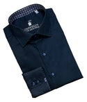 Made in Italy Long Sleeve Shirt, Navy - Caswell's Fine Menswear