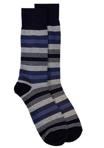 Fancy Socks, Navy/Grey - Caswell's Fine Menswear