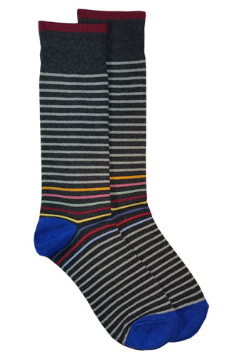 Fancy Socks, Charcoal/Royal - Caswell's Fine Menswear