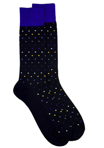 Fancy Socks, Blue/Gold - Caswell's Fine Menswear