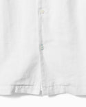 Sea Glass Linen Camp Shirt, White - Caswell's Fine Menswear