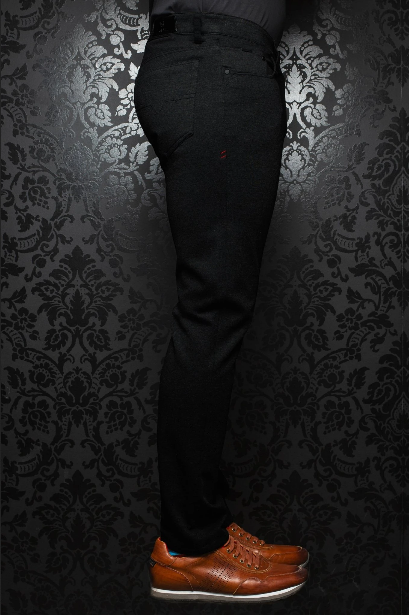 AU NOIR LUXURY PANT STRETCH WINCHESTER BLACK - Caswell's Fine Menswear
