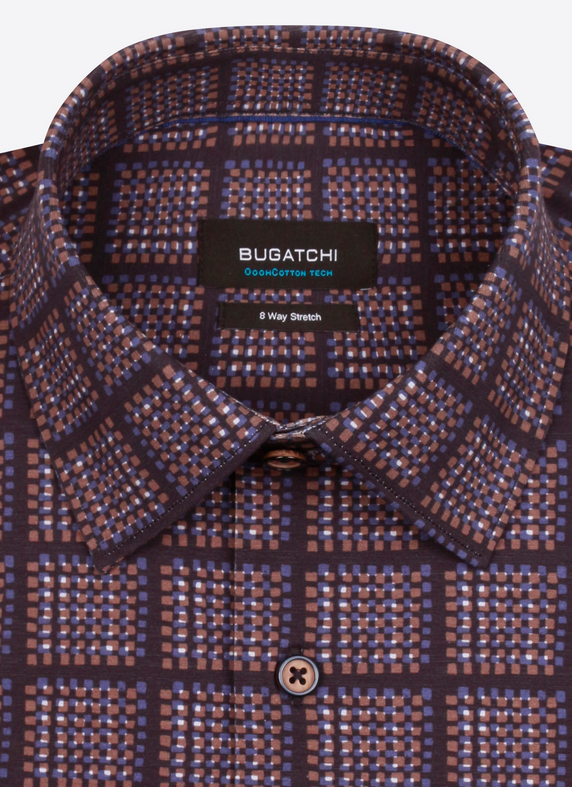 BUGATCHI OOHCOTTON Long Sleeve Shirt Midnight - Caswell's Fine Menswear