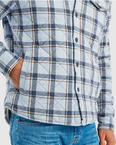 Carmine Sherpa Lined Shirt Jacket in Malibu - Caswell's Fine Menswear
