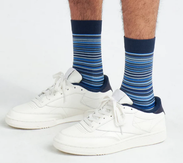 Socks / Vibrant Stripe Navy - Caswell's Fine Menswear