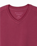 Coastal Crest IslandZone® V-Neck Shirt, Pink Papaya - Caswell's Fine Menswear