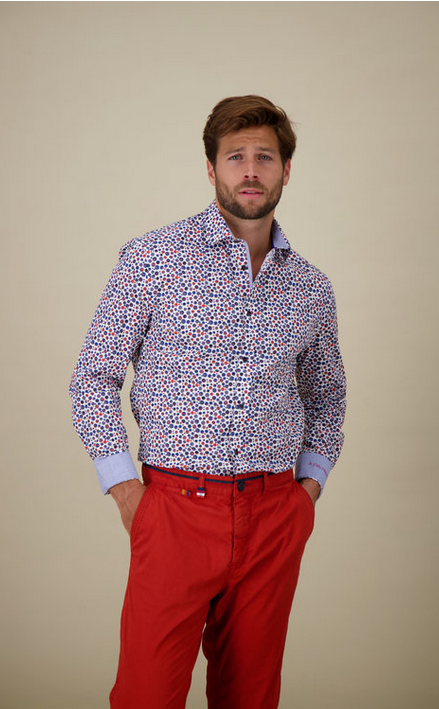 Shirt Round Structure, White - Caswell's Fine Menswear