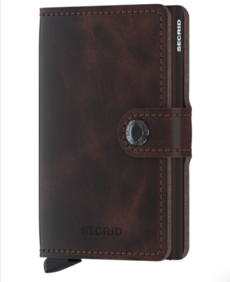 Mini Wallet Vintage, Chocolate Brown - Caswell's Fine Menswear
