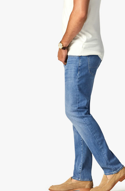 Cool Tapered Leg Jeans In Light Brushed Urban - Caswell's Fine Menswear