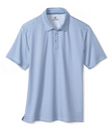 XC4® Print Performance Polo, White/Blue - Caswell's Fine Menswear