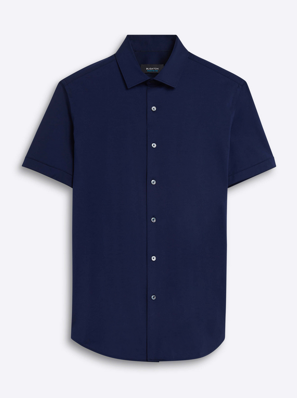 Ooohcotton Short Sleeve Shirt, Navy - Caswell's Fine Menswear