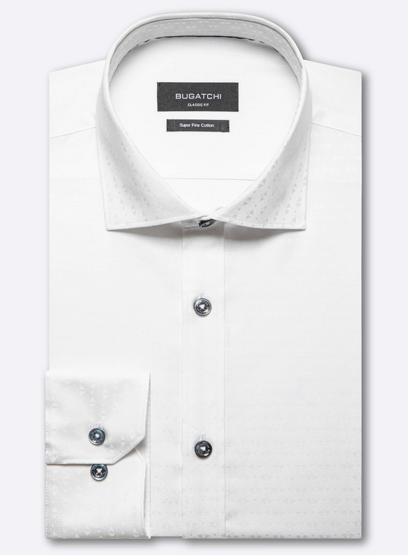 Long Sleeve Shaped, White - Caswell's Fine Menswear