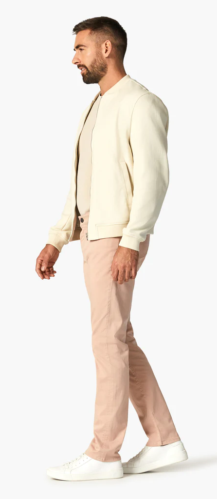 Cool Tapered Leg Pants In Rose Twill - Caswell's Fine Menswear