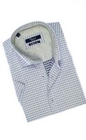 Shirt Short Sleeve, White/Black - Caswell's Fine Menswear