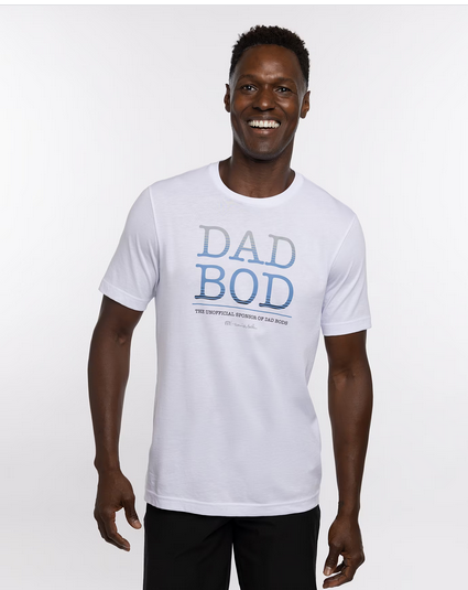 Dad Bod 2.0 T-Shirt, White/Blue - Caswell's Fine Menswear