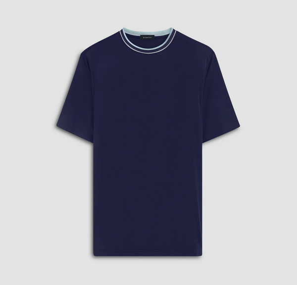 Crew Neck T-Shirt, Navy - Caswell's Fine Menswear