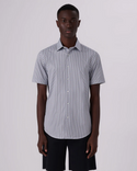 Miles Geometric Illusion Print Ooohcotton Shirt, Ice Blue - Caswell's Fine Menswear